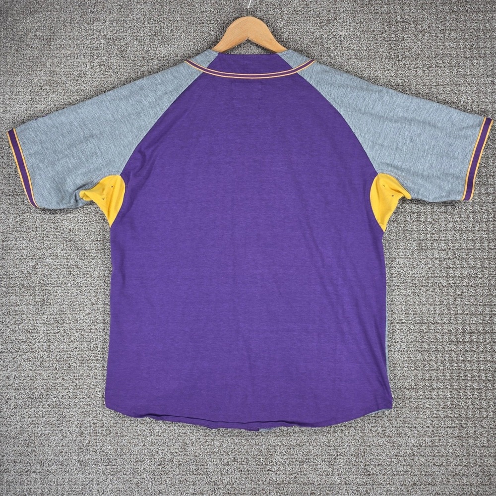 Vintage Starter Los Angeles Lakers NBA Baseball Jersey Mens Medium Purple Grey - Picture 5 of 7
